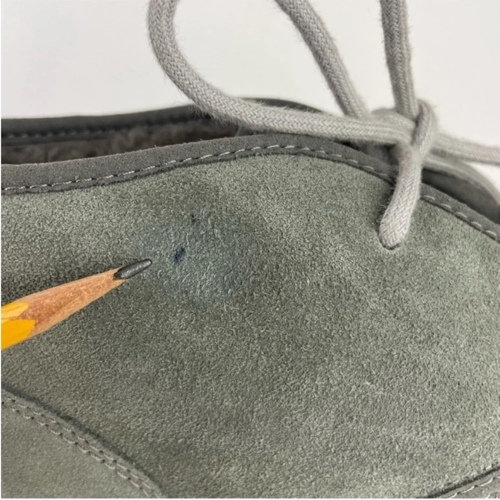 UGG Neumel Charcoal Gray Suede Leather Shearling Lace Up Warm Cozy Ankle Boots